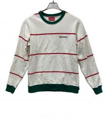 SUPREME（シュプリーム）の古着「17AW Striped Crewneck」｜ホワイト×グリーン