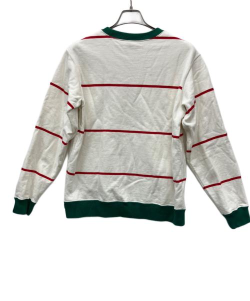 SUPREME（シュプリーム）SUPREME (シュプリーム) 17AW Striped Crewneck ホワイト×グリーン サイズ:Sの古着・服飾アイテム