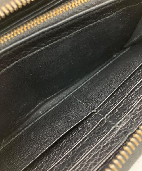 GUCCI（グッチ）GUCCI (グッチ) ラウンドファスナー長財布 ブラックの古着・服飾アイテム