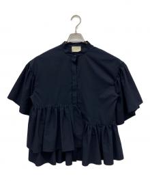 UNITED ARROWS（ユナイテッドアローズ）の古着「イレギュラーペプラムブラウス」｜ネイビー