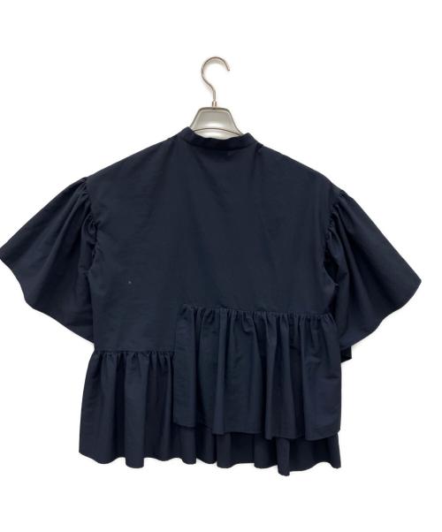 UNITED ARROWS（ユナイテッドアローズ）UNITED ARROWS (ユナイテッドアローズ) イレギュラーペプラムブラウス ネイビー サイズ:36の古着・服飾アイテム