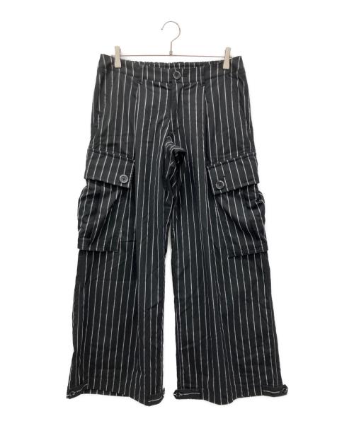 SWITCHBLADE（スイッチブレード）SWITCHBLADE (スイッチブレード) PINSTRIPE WIDE CARGO PT ブラック サイズ:Mの古着・服飾アイテム