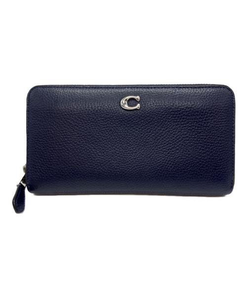 COACH（コーチ）COACH (コーチ) アコーディオン ジップ ウォレット ネイビーの古着・服飾アイテム