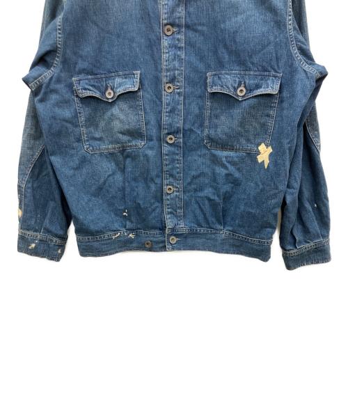 Maison Margiela（メゾンマルジェラ）Maison Margiela (メゾンマルジェラ) ディストレスト デニムジャケット インディゴ サイズ:50の古着・服飾アイテム
