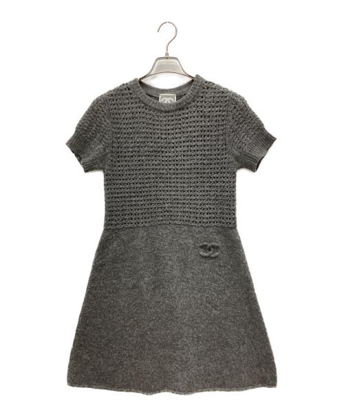 CHANEL（シャネル）CHANEL (シャネル) 半袖ワンピース グレー サイズ:38の古着・服飾アイテム