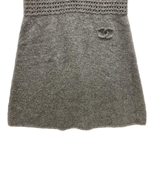 CHANEL（シャネル）CHANEL (シャネル) 半袖ワンピース グレー サイズ:38の古着・服飾アイテム