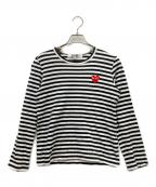 PLAY COMME des GARCONSプレイコムデギャルソン）の古着「長袖カットソー」｜ブラック×ホワイト