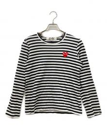 PLAY COMME des GARCONS（プレイコムデギャルソン）の古着「長袖カットソー」｜ブラック×ホワイト