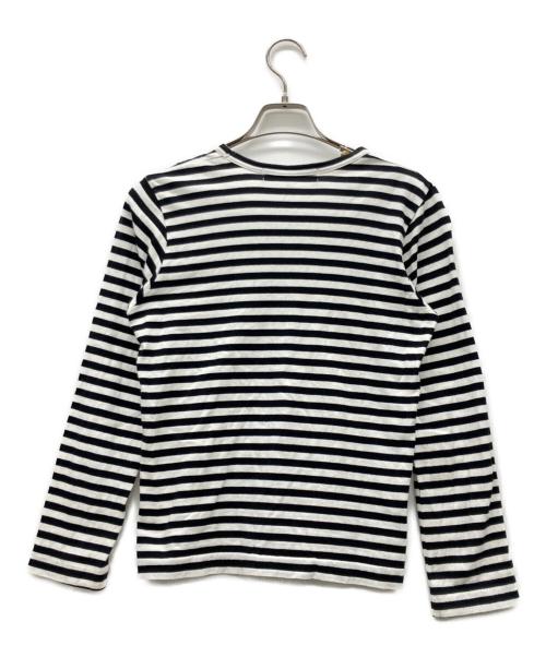 PLAY COMME des GARCONS（プレイコムデギャルソン）PLAY COMME des GARCONS (プレイコムデギャルソン) 長袖カットソー ブラック×ホワイト サイズ:Mの古着・服飾アイテム