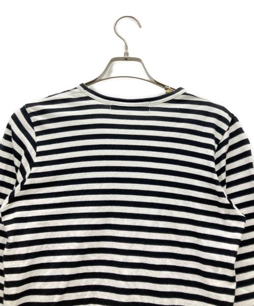 PLAY COMME des GARCONS（プレイコムデギャルソン）PLAY COMME des GARCONS (プレイコムデギャルソン) 長袖カットソー ブラック×ホワイト サイズ:Mの古着・服飾アイテム
