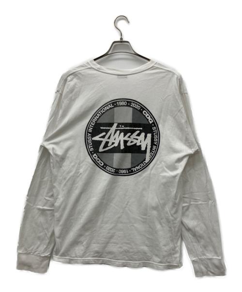 stussy（ステューシー）stussy (ステューシー) COMME des GARCONS (コムデギャルソン) 長袖Tシャツ ホワイト サイズ:Lの古着・服飾アイテム
