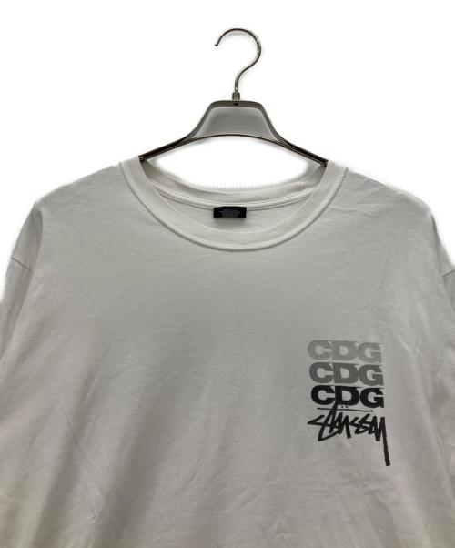 stussy（ステューシー）stussy (ステューシー) COMME des GARCONS (コムデギャルソン) 長袖Tシャツ ホワイト サイズ:Lの古着・服飾アイテム