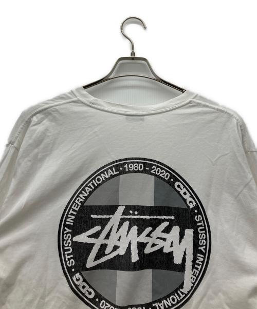 stussy（ステューシー）stussy (ステューシー) COMME des GARCONS (コムデギャルソン) 長袖Tシャツ ホワイト サイズ:Lの古着・服飾アイテム
