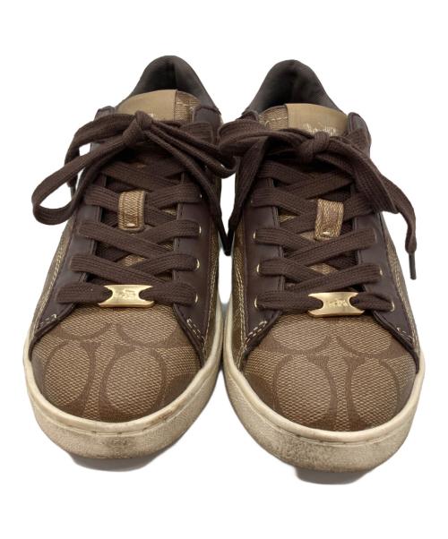 COACH（コーチ）COACH (コーチ) ローカットスニーカー ブラウン サイズ:23の古着・服飾アイテム