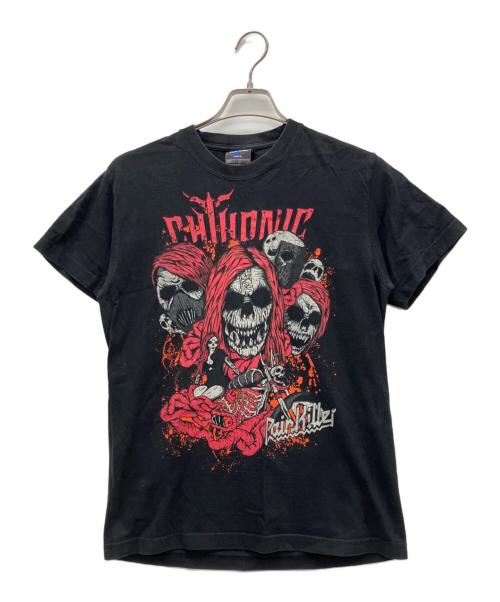 ROCK1（-）ROCK1 (-) 半袖カットソー ブラック サイズ:MEDEUMの古着・服飾アイテム