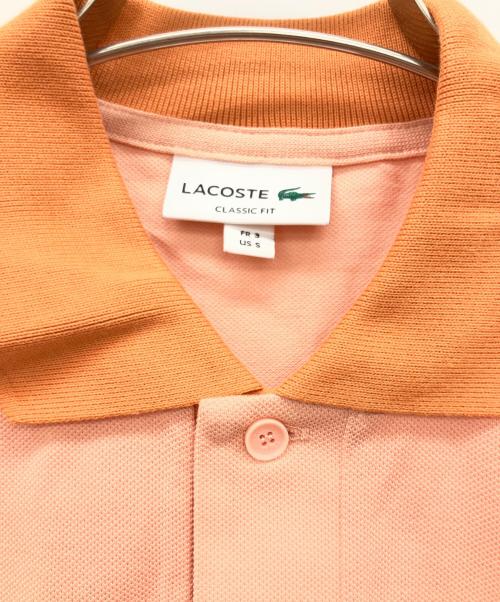 LACOSTE（ラコステ）LACOSTE (ラコステ) コントラストリブポロシャツ オレンジ サイズ:Sの古着・服飾アイテム