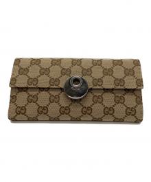 GUCCI（グッチ）の古着「ダブルホックロングウォレット」｜ベージュ
