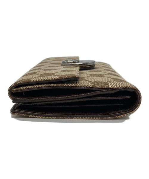 GUCCI（グッチ）GUCCI (グッチ) ダブルホックロングウォレット ベージュの古着・服飾アイテム