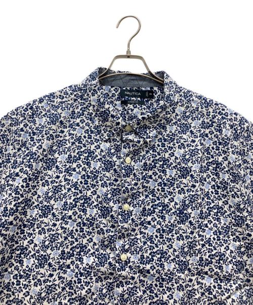 NAUTICA（ノーティカ）NAUTICA (ノーティカ) 半袖シャツ ホワイト×ネイビー サイズ:XXLの古着・服飾アイテム