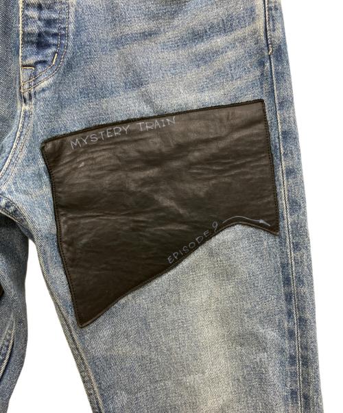 DAIRIKU（ダイリク）DAIRIKU (ダイリク) Painted ＆ Leather Patch Slim Pants インディゴ サイズ:W85×20の古着・服飾アイテム
