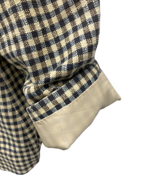 GIORGIO ARMANI（ジョルジオアルマーニ）GIORGIO ARMANI (ジョルジオアルマーニ) ノーカラージャケット イエロー×ブラック サイズ:Lの古着・服飾アイテム