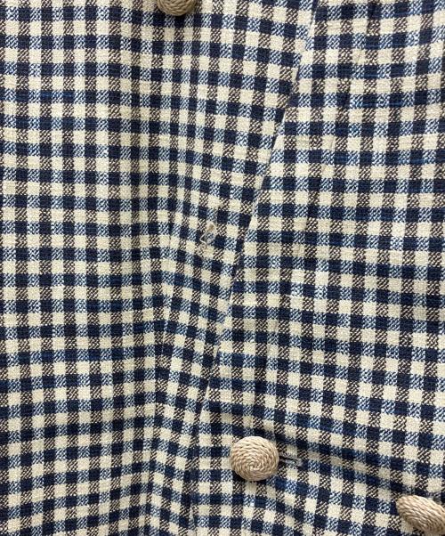 GIORGIO ARMANI（ジョルジオアルマーニ）GIORGIO ARMANI (ジョルジオアルマーニ) ノーカラージャケット イエロー×ブラック サイズ:Lの古着・服飾アイテム