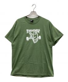 THRASHER×SPITFIRE（スラッシャー×スピットファイア）の古着「半袖カットソー」｜オリーブ