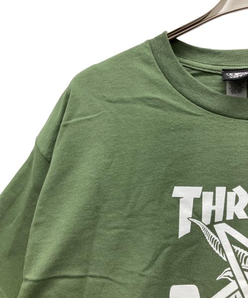 THRASHER（スラッシャー）THRASHER (スラッシャー) SPITFIRE (スピットファイア) 半袖カットソー オリーブ サイズ:XLの古着・服飾アイテム