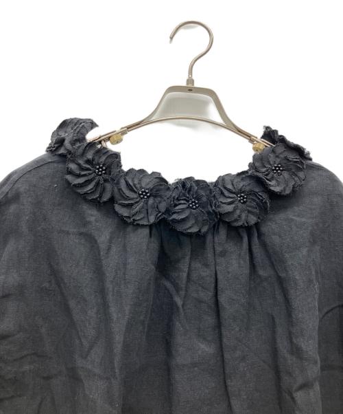 BEARDSLEY（ビアズリー）BEARDSLEY (ビアズリー) 半袖ブラウス ブラック サイズ:FREEの古着・服飾アイテム