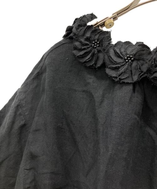 BEARDSLEY（ビアズリー）BEARDSLEY (ビアズリー) 半袖ブラウス ブラック サイズ:FREEの古着・服飾アイテム