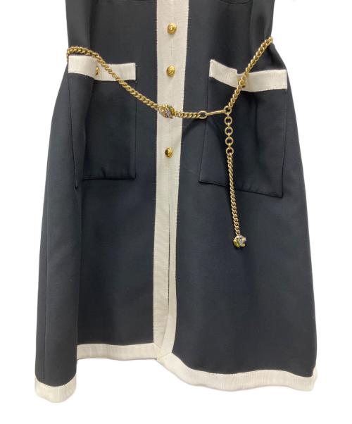 GUCCI（グッチ）GUCCI (グッチ) 半袖ワンピース ネイビー サイズ:SIZE 40の古着・服飾アイテム