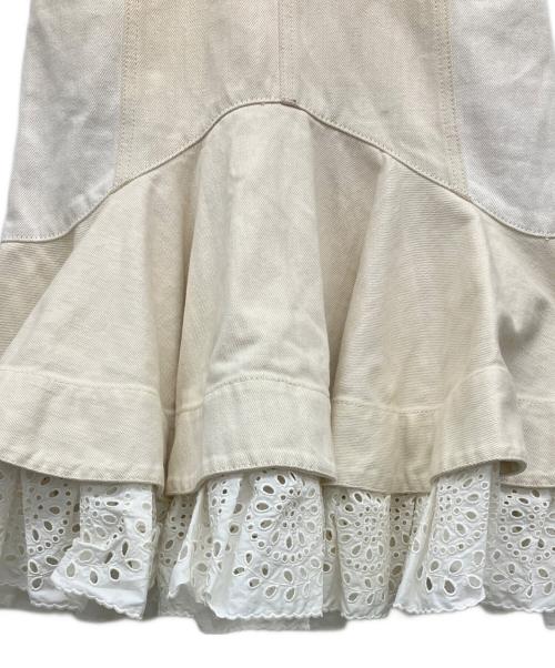 ALEXANDER McQUEEN（アレキサンダーマックイーン）ALEXANDER McQUEEN (アレキサンダーマックイーン) レース切替スカート キナリ サイズ:38の古着・服飾アイテム