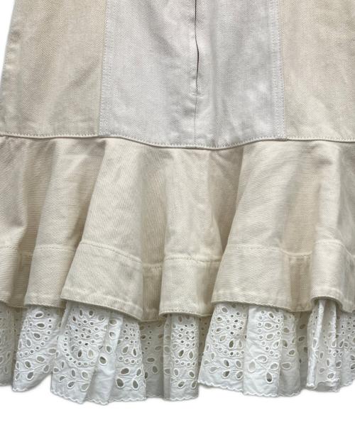 ALEXANDER McQUEEN（アレキサンダーマックイーン）ALEXANDER McQUEEN (アレキサンダーマックイーン) レース切替スカート キナリ サイズ:38の古着・服飾アイテム