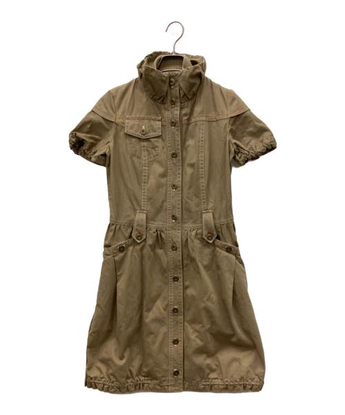 BURBERRY BLUE LABEL（バーバリー ブルー レーベル）BURBERRY BLUE LABEL (バーバリー ブルー レーベル) 半袖ワンピース カーキ サイズ:36の古着・服飾アイテム