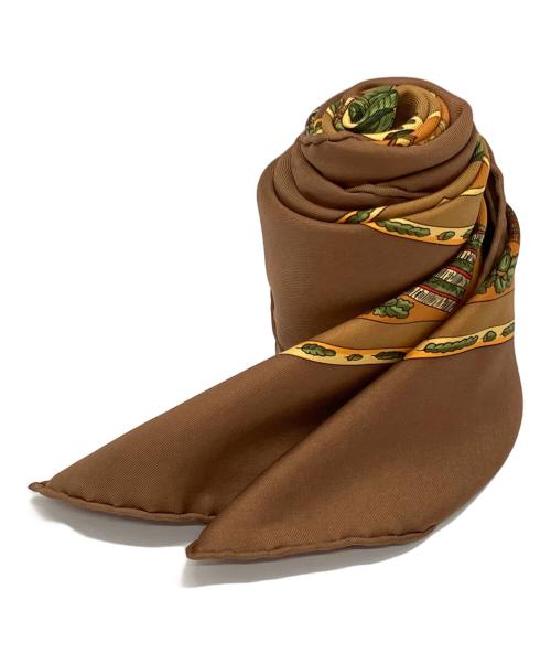 HERMES（エルメス）HERMES (エルメス) シルクスカーフ ブラウンの古着・服飾アイテム