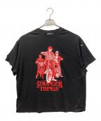 little sunny bite×STRANGER THINGSリトルサニーバイト×ストレンジャーシングス）の古着「半袖Tシャツ」｜ブラック
