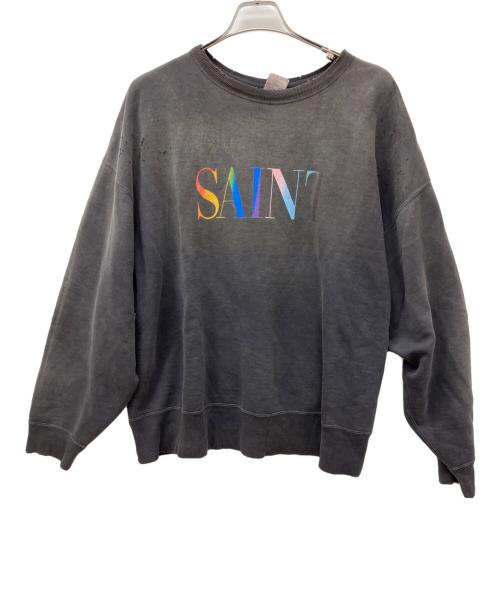 SAINT MICHAEL（セントマイケル）SAINT MICHAEL (セントマイケル) 24AW RAINBOW SNT CREW SWT グレー サイズ:XLの古着・服飾アイテム