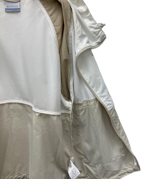 Columbia（コロンビア）Columbia (コロンビア) スパイアーバレーウィンドブレーカー ホワイト×ベージュ サイズ:Lの古着・服飾アイテム