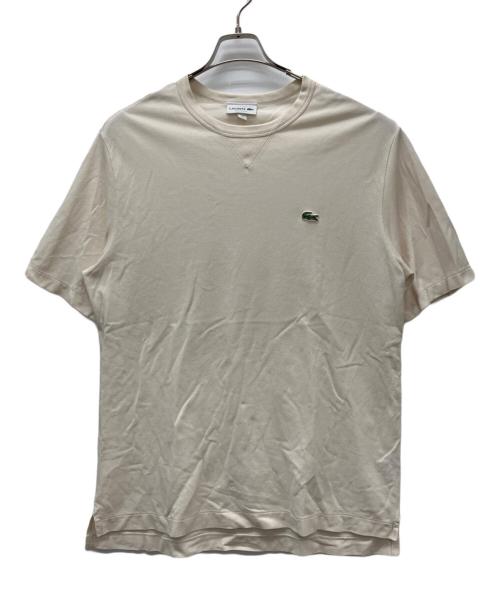 LACOSTE（ラコステ）LACOSTE (ラコステ) アレンジ ガゼット付き鹿の子地Tシャツ アイボリー サイズ:US　Lの古着・服飾アイテム