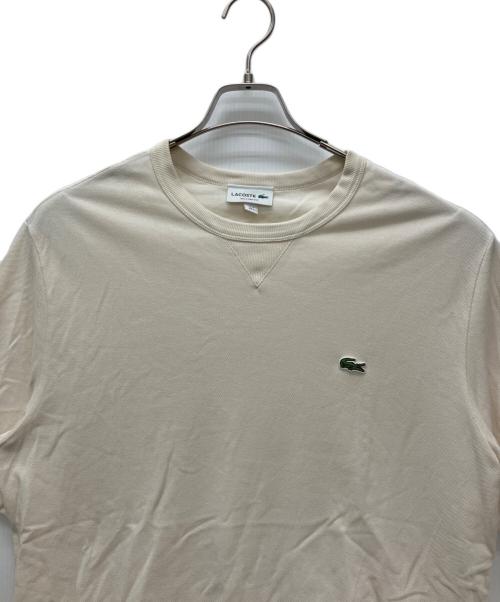 LACOSTE（ラコステ）LACOSTE (ラコステ) アレンジ ガゼット付き鹿の子地Tシャツ アイボリー サイズ:US　Lの古着・服飾アイテム
