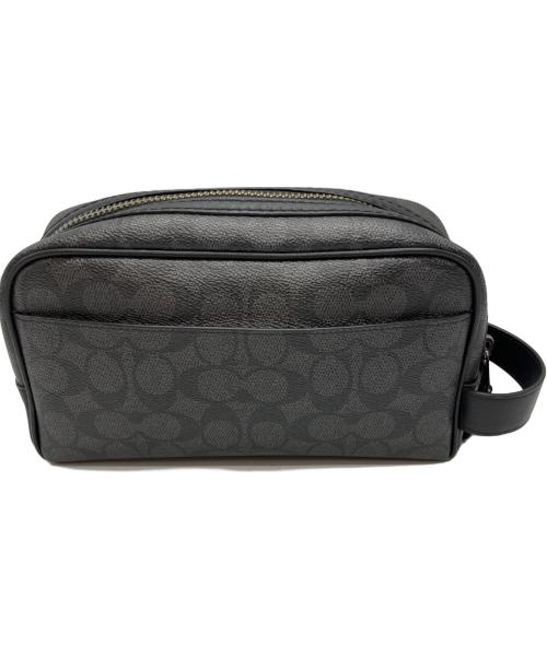 COACH（コーチ）COACH (コーチ) スモール トラベル キット・シグネチャー キャンバス ブラックの古着・服飾アイテム