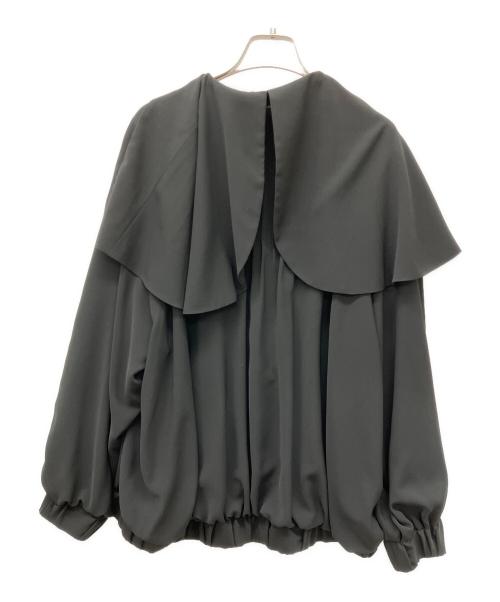 ENFOLD（エンフォルド）ENFOLD (エンフォルド) パウダリーツイル タックブルゾン ブラック サイズ:38の古着・服飾アイテム