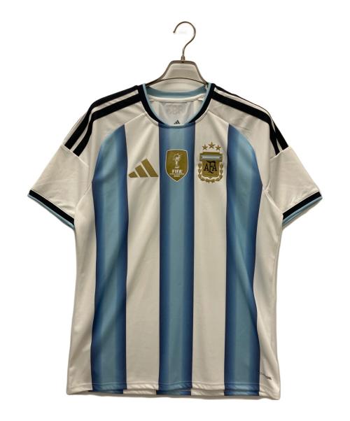 adidas（アディダス）adidas (アディダス) ゲームシャツ ブルー×ホワイト サイズ:２XL 未使用品の古着・服飾アイテム