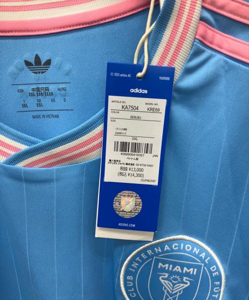 adidas（アディダス）adidas (アディダス) ゲームシャツ ブルー×ピンク サイズ:2XL 未使用品の古着・服飾アイテム