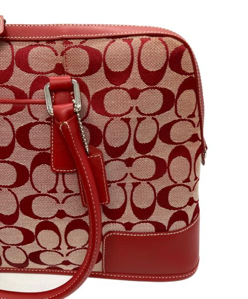 COACH（コーチ）COACH (コーチ) トートバッグ レッド×ベージュの古着・服飾アイテム