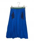 TOGA PULLAトーガ プルラ）の古着「15SS Embroidery Georgette Skirt」｜ブルー