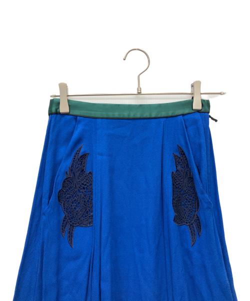 TOGA PULLA（トーガ プルラ）TOGA PULLA (トーガ プルラ) 15SS Embroidery Georgette Skirt ブルー サイズ:36の古着・服飾アイテム
