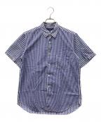 COMME des GARCONS HOMMEコムデギャルソン オム）の古着「半袖シャツ」｜ブルー×ホワイト