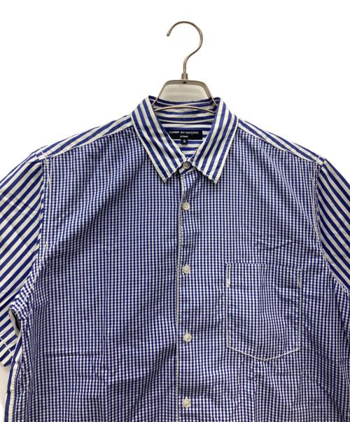 COMME des GARCONS HOMME（コムデギャルソン オム）COMME des GARCONS HOMME (コムデギャルソン オム) 半袖シャツ ブルー×ホワイト サイズ:Ｓの古着・服飾アイテム