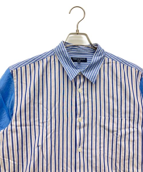 COMME des GARCONS HOMME（コムデギャルソン オム）COMME des GARCONS HOMME (コムデギャルソン オム) 半袖シャツ ブルー×ホワイト×レッド サイズ:Ｍの古着・服飾アイテム